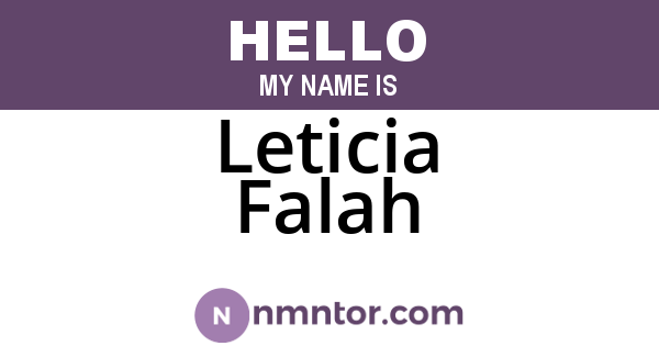 Leticia Falah