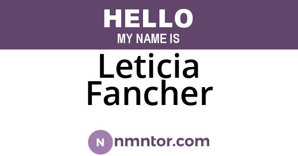 Leticia Fancher