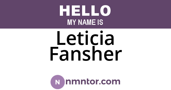 Leticia Fansher