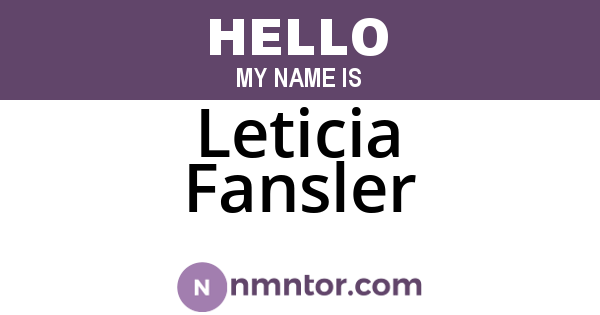 Leticia Fansler