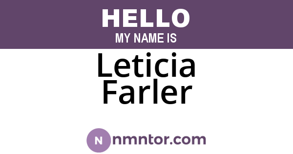 Leticia Farler