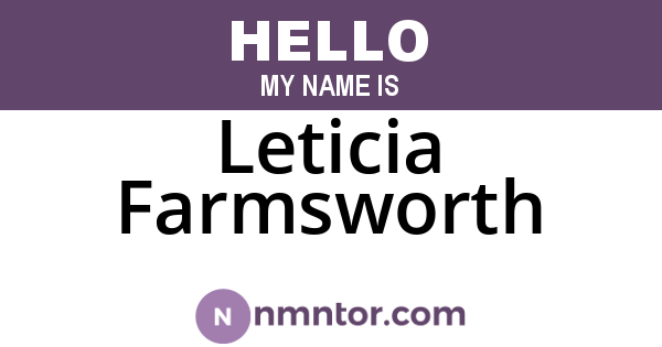 Leticia Farmsworth