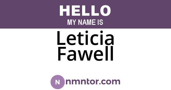 Leticia Fawell