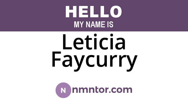 Leticia Faycurry