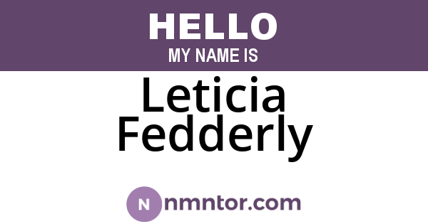 Leticia Fedderly