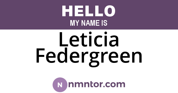 Leticia Federgreen