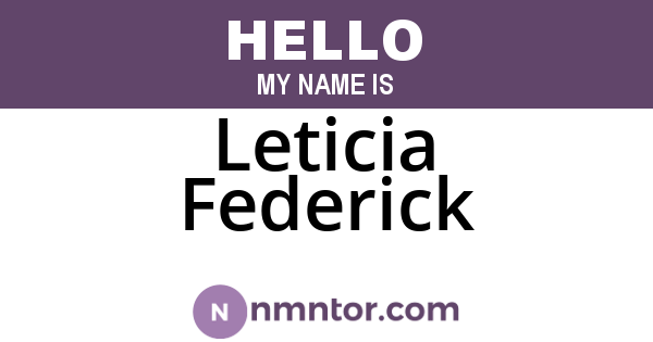 Leticia Federick