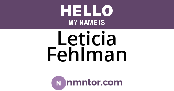 Leticia Fehlman