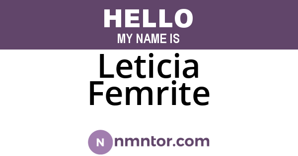 Leticia Femrite