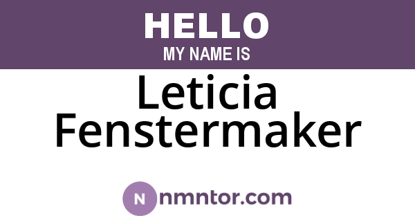 Leticia Fenstermaker