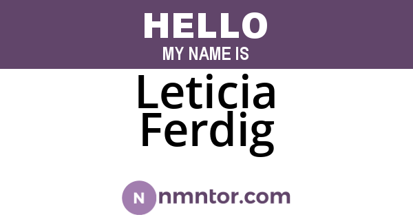 Leticia Ferdig