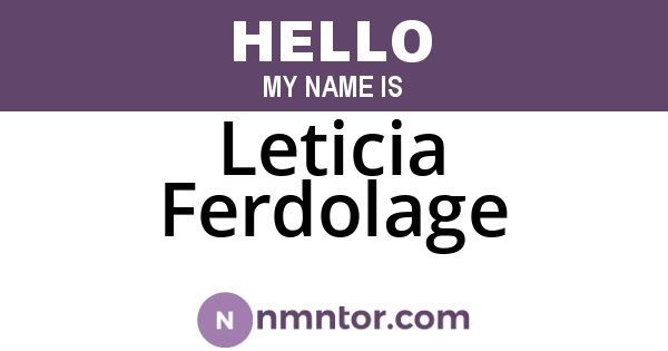 Leticia Ferdolage