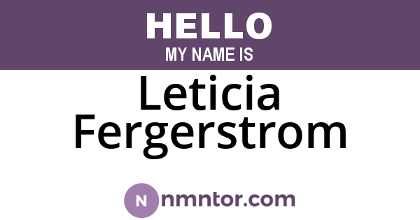 Leticia Fergerstrom