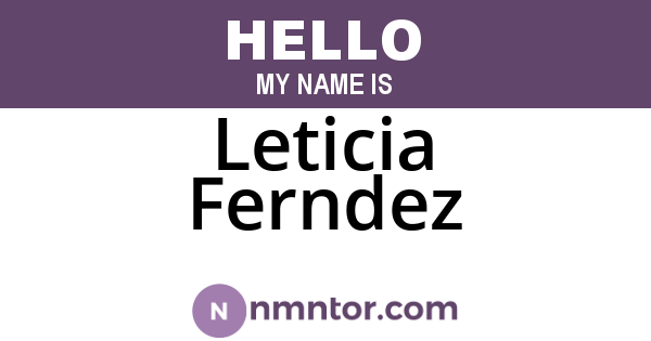 Leticia Ferndez