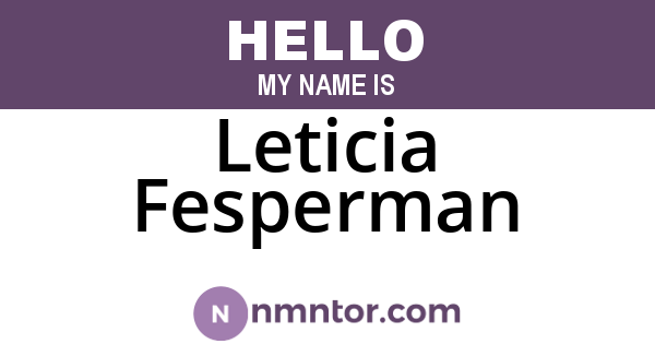 Leticia Fesperman