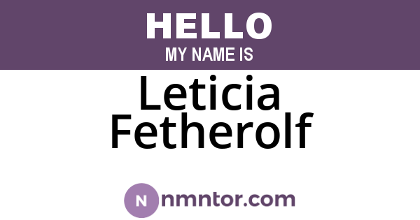 Leticia Fetherolf