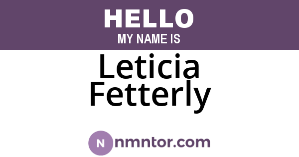 Leticia Fetterly