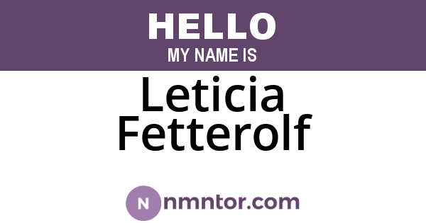 Leticia Fetterolf