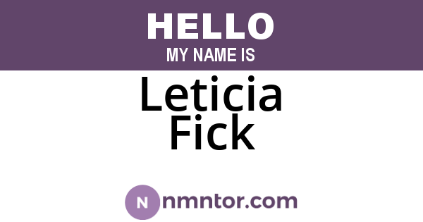 Leticia Fick