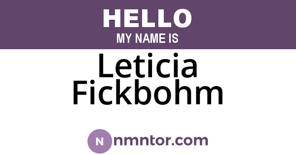 Leticia Fickbohm