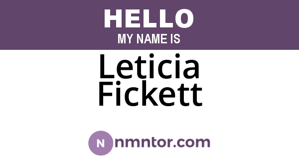 Leticia Fickett