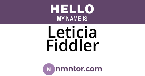 Leticia Fiddler