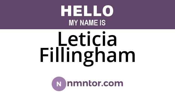 Leticia Fillingham