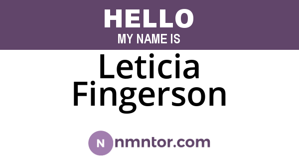 Leticia Fingerson