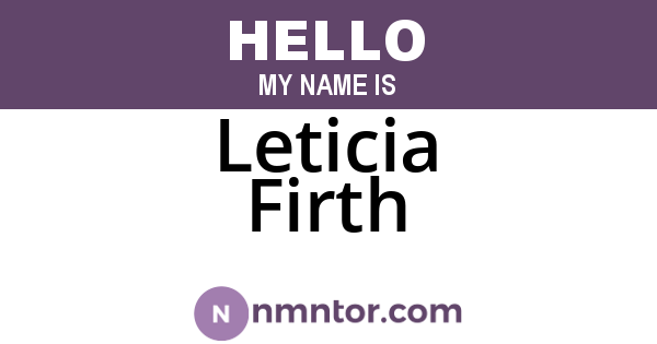 Leticia Firth