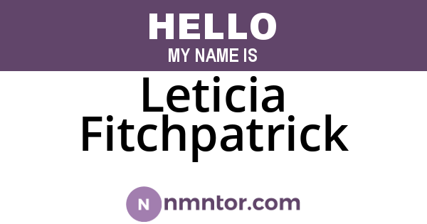 Leticia Fitchpatrick