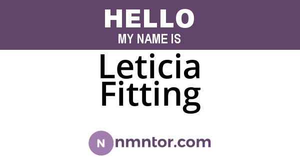 Leticia Fitting