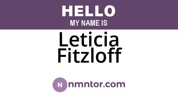 Leticia Fitzloff
