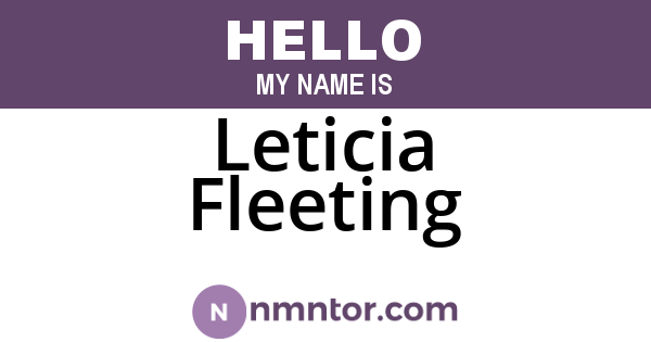 Leticia Fleeting