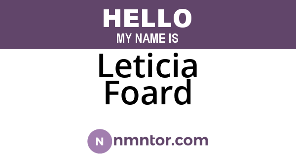 Leticia Foard