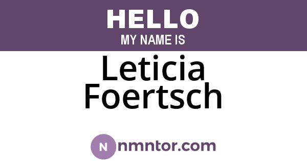 Leticia Foertsch