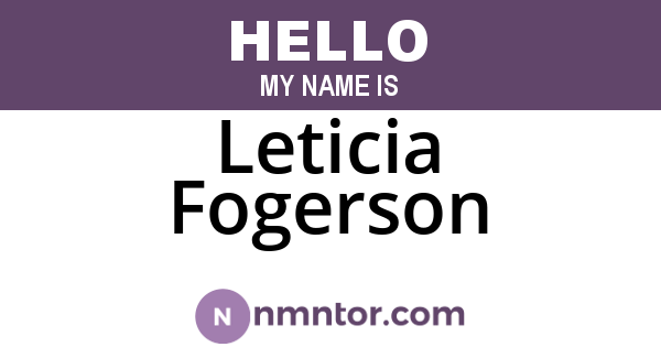 Leticia Fogerson