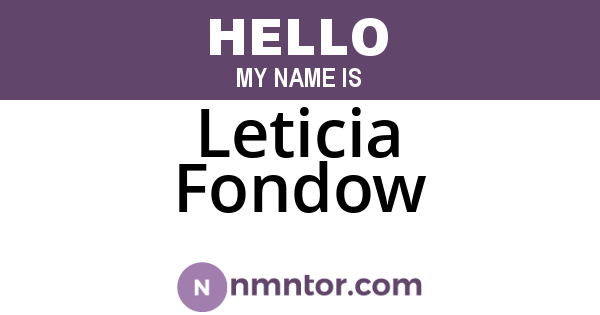 Leticia Fondow