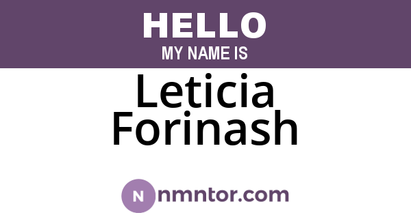 Leticia Forinash
