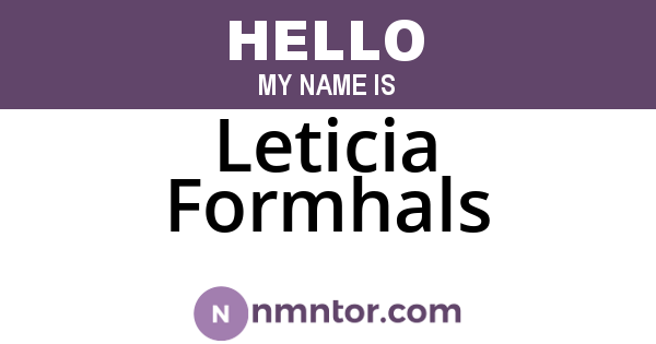 Leticia Formhals