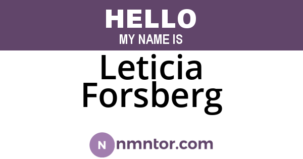 Leticia Forsberg