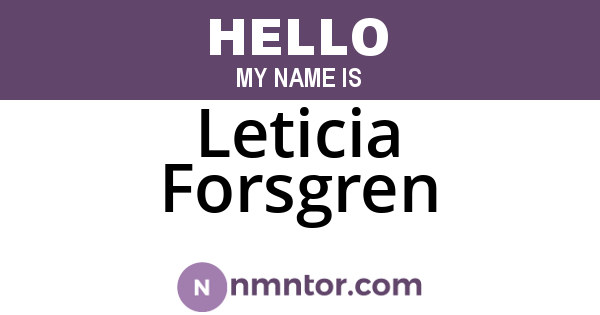 Leticia Forsgren