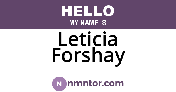 Leticia Forshay