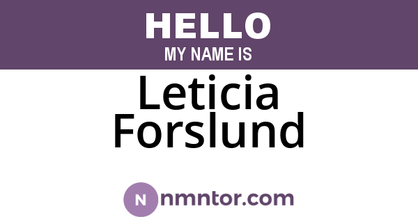 Leticia Forslund