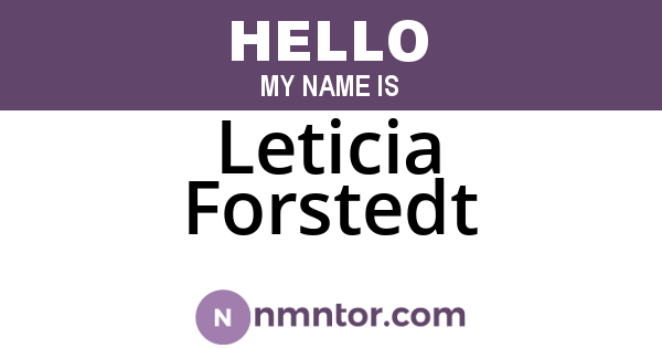 Leticia Forstedt