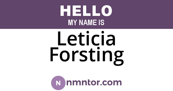 Leticia Forsting