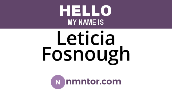 Leticia Fosnough