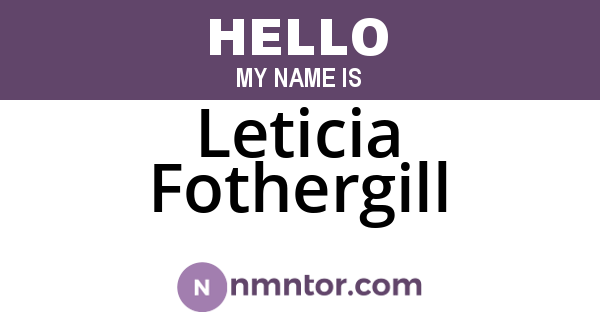 Leticia Fothergill