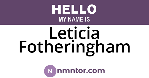 Leticia Fotheringham