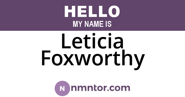 Leticia Foxworthy