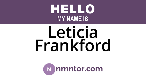 Leticia Frankford